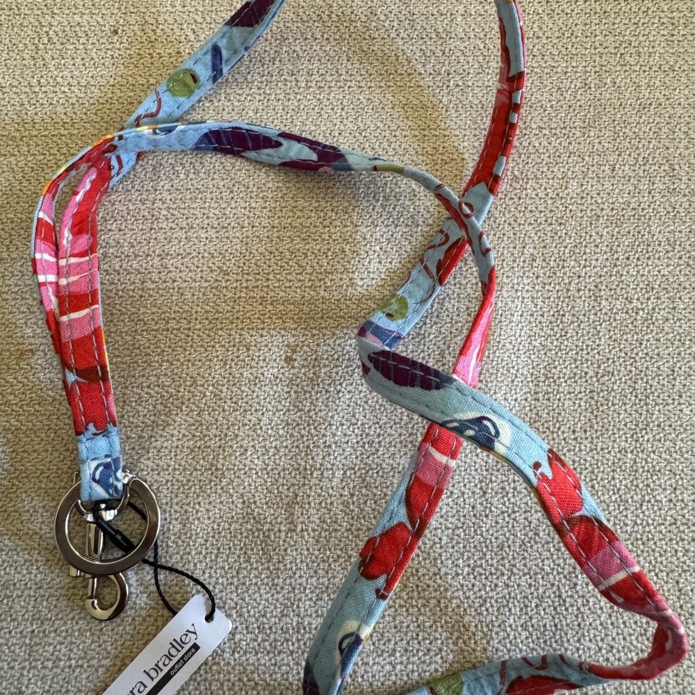 NWT Vera Bradley Seafood Boil Keychain ID Holder Lanyard great teacher gift